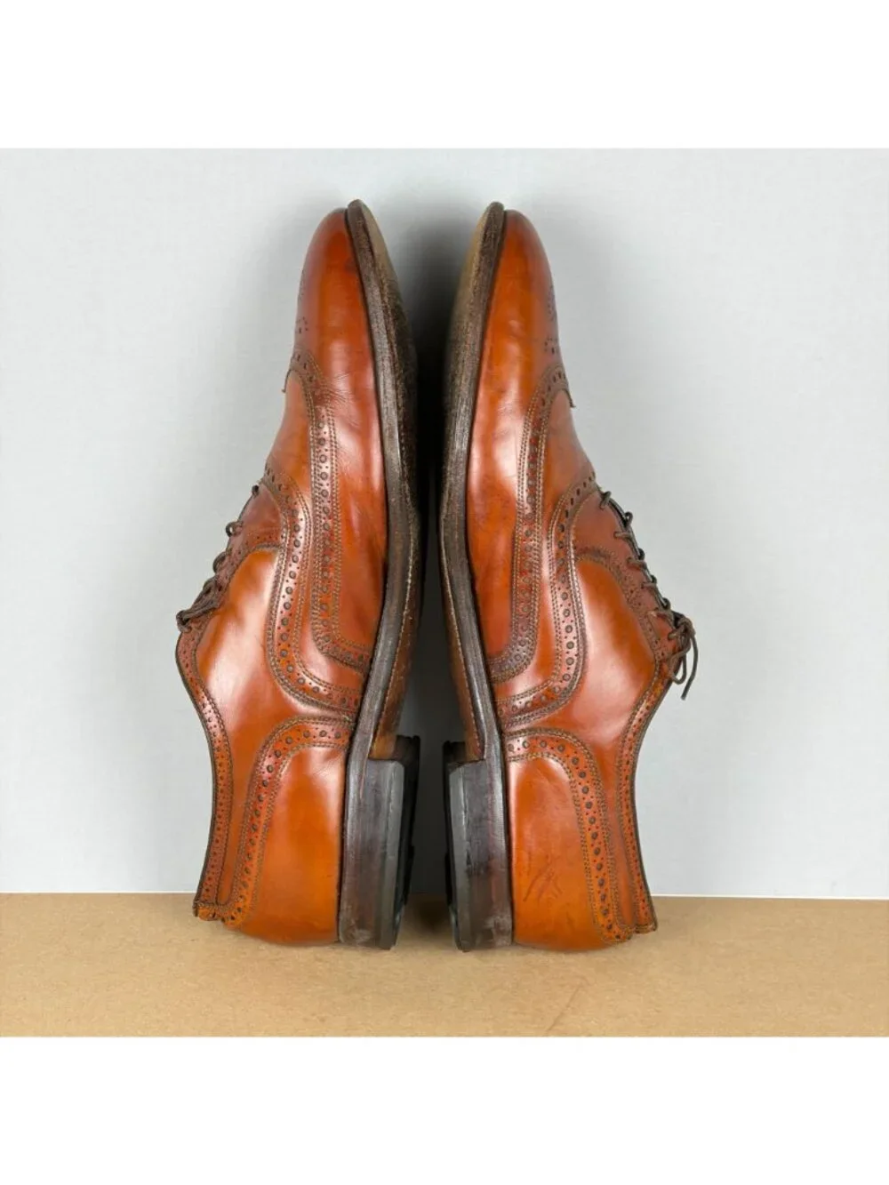 Allen Edmonds McAllister Wingtip Oxford Dress Shoes Mens 16 Brown Leather
